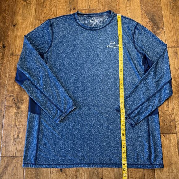 Realtree Reversible Blue White Camo Long Sleeve Performance Fishing Shirt 2XL - Picture 4 of 8